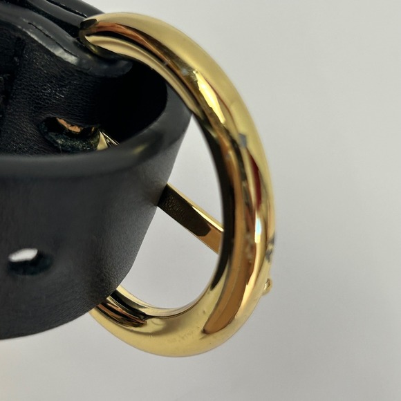 J. CREW Black Leather Belt Gold Buckle Women's 39 Inch Length - Picture 7 of 8